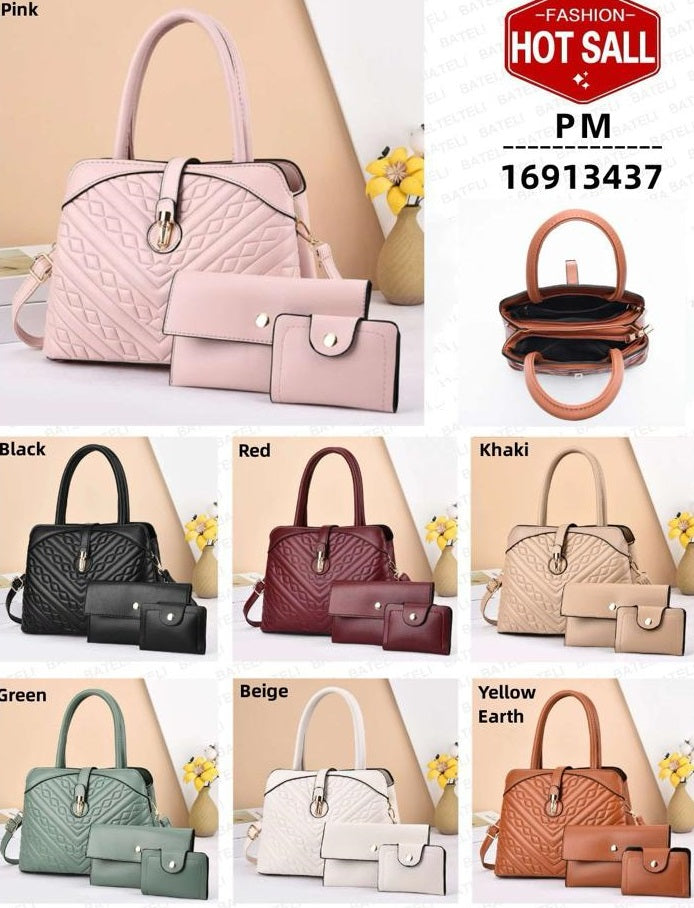 Black 3 in 1  Girls Handbag 2060-1