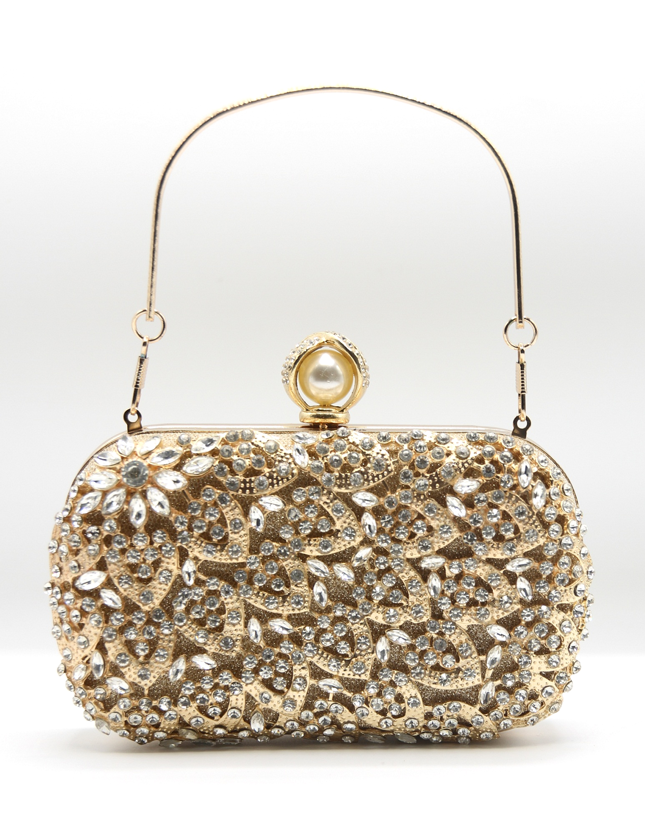 Gold top pearl clutch