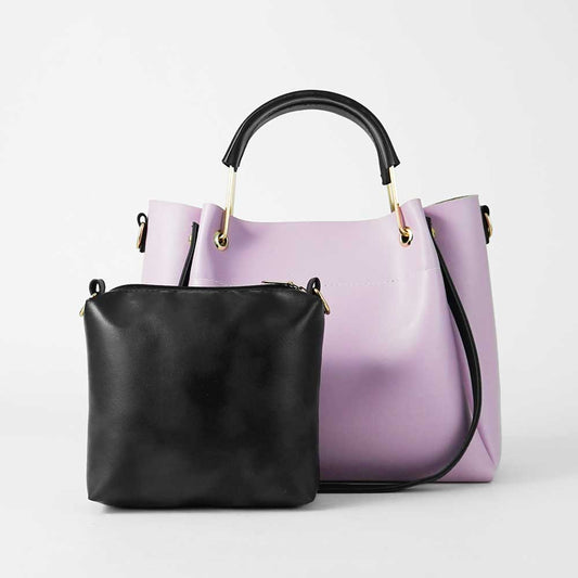 Purple 2 in 1 Ladies Tote Bag 8850-2