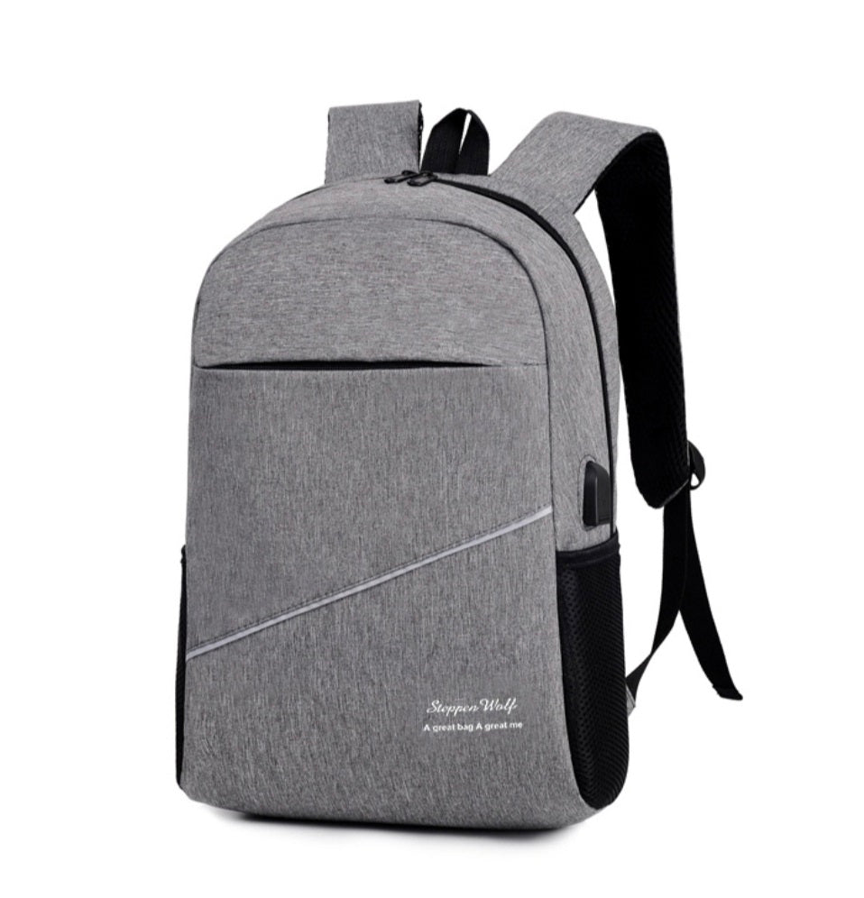 Grey Laptop Backpack For Men & Women Without USB Port – Galaxy Bags