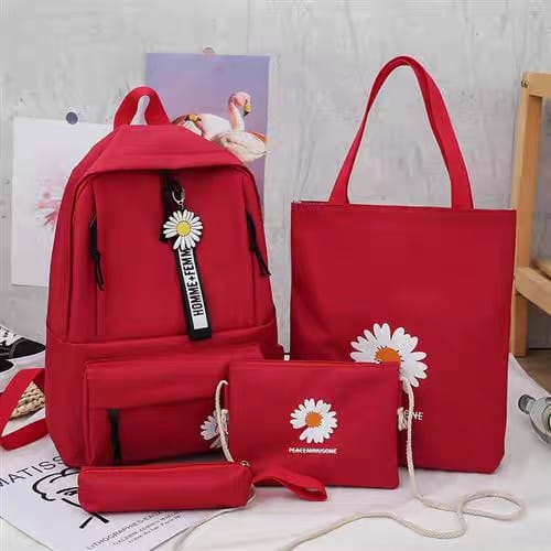 Red Girls Backpack 4 in 1 School Backpack for Girls 4235