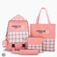 Pink Girls Backpack 4 in 1 School Backpack for Girls 4236