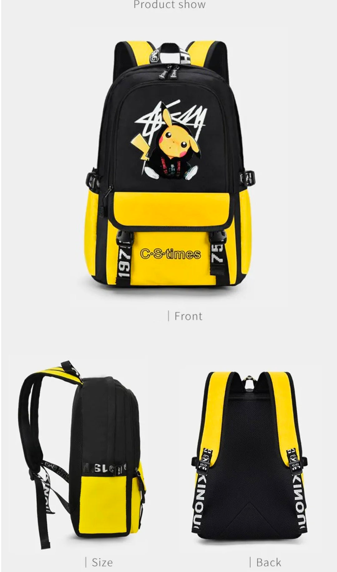 Yellow School Bag College backpack 4071