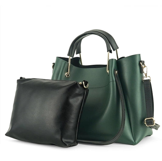 Green 2 in 1 Ladies Tote Bag 8850-2