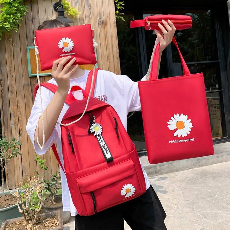 Red Girls Backpack 4 in 1 School Backpack for Girls 4235