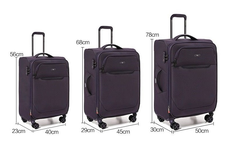 Purple  Goby London Carry-On Luggage Suitcase 3Pcs Sets On Wheels Oxford Luggage 3006