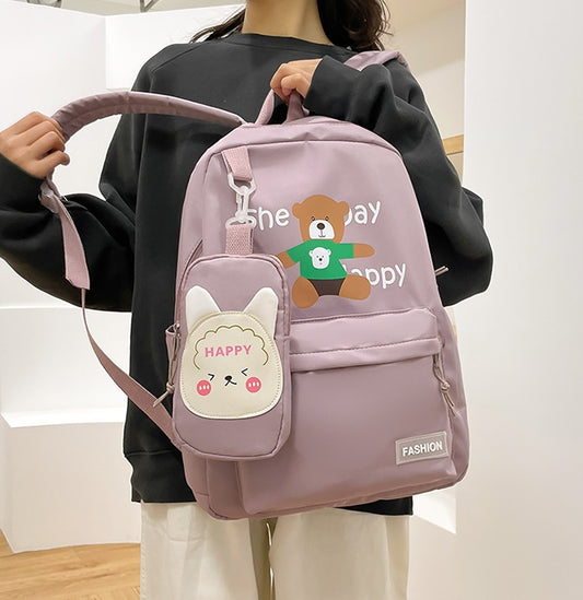 Purple Girls college backpack 4205