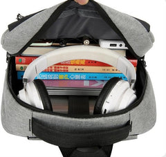 Grey Men & Women bookbag USB Charger 4213