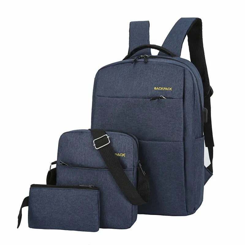 Blue 3 in 1 Men & Women waterproof schoolbag 4105