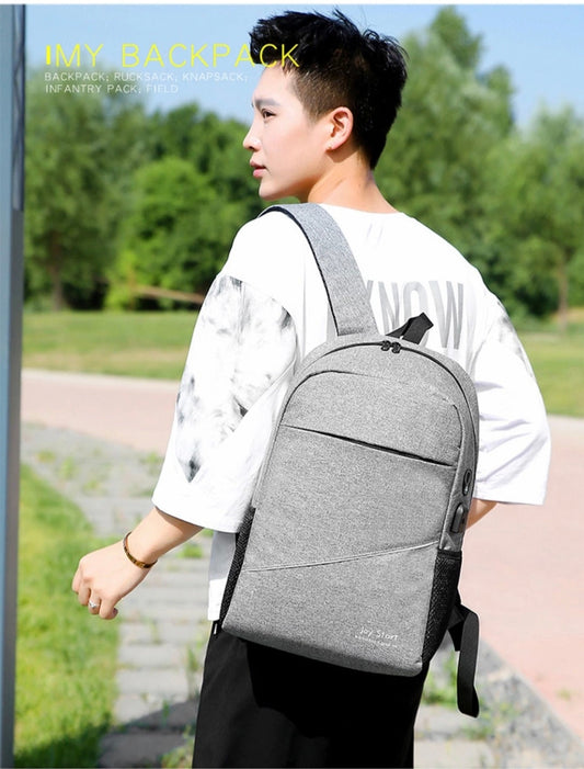 Grey 3 in 1 Laptop Backpack For Men & Women With USB Port 2003