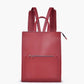 Red Women Leather Backpacks For women-Chic Zipper Closure Backpack 557-2