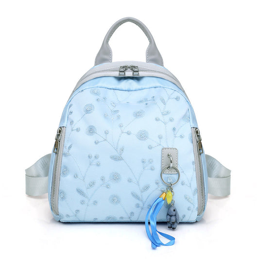 Blue Women's Backpack 2024 Exquisite Embroidery Multifunctional Bag 10W11