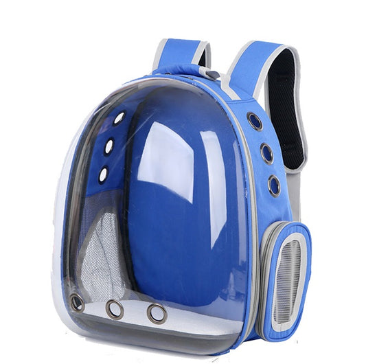 Blue Cat & Dog bag was exposed pet bag dog out portable space capsule transparent backpack 4160