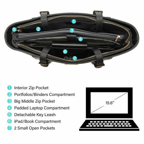 MUSTARD Laptop Handbag | Tote Bags | Laptop Briefcase | Laptop Bag 15.6-inch 107