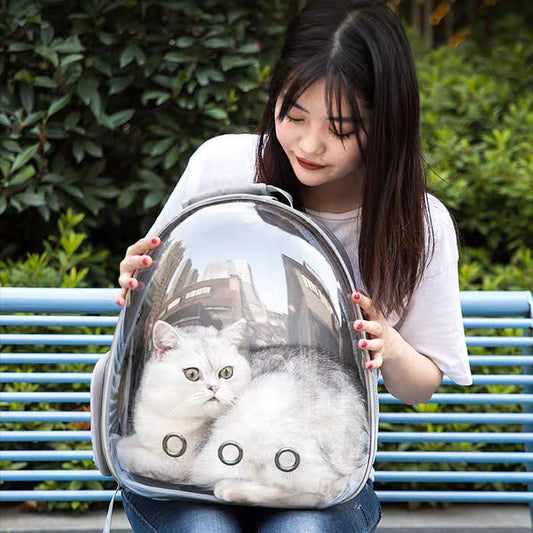 Yellow Cat & Dog bag was exposed pet bag dog out portable space capsule transparent backpack 4160
