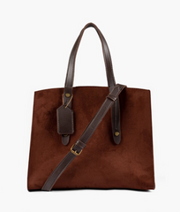 Brown Velvet Handbag For Girls 