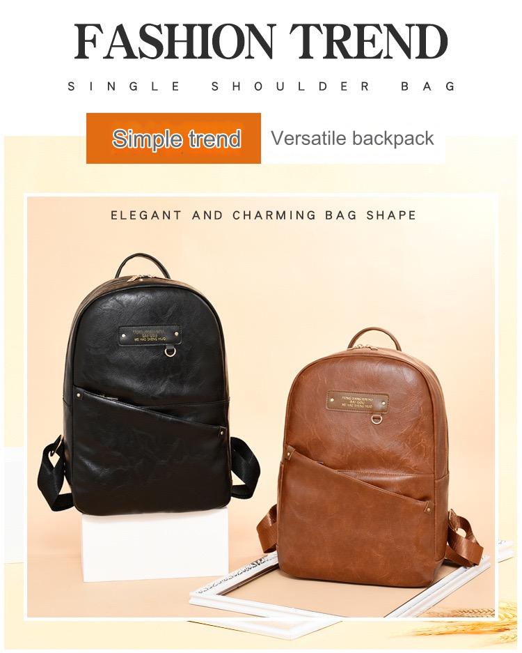Mustard Leather Backpacks For Unisex 4174