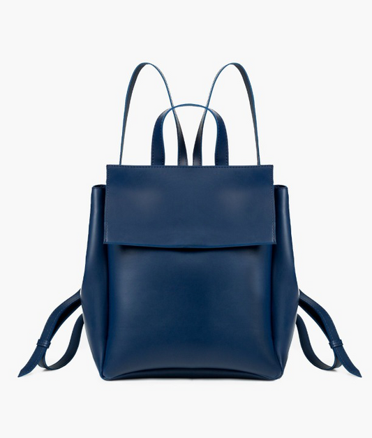 Blue Women Leather Backpacks 557