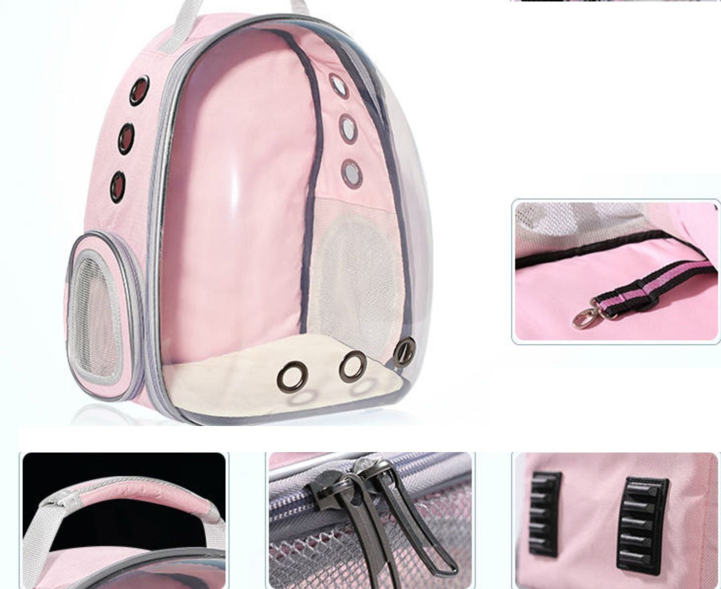 Pink Cat & Dog bag was exposed pet bag dog out portable space capsule transparent backpack 4160