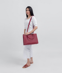 Maroon Handbag For Women with model