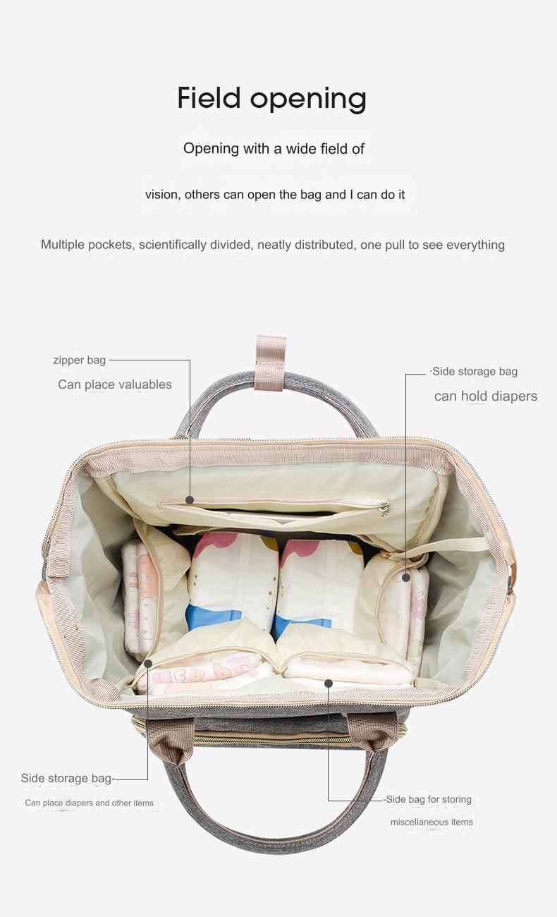 Grey Diaper Bag, Baby Nappy Changing Bag 4125