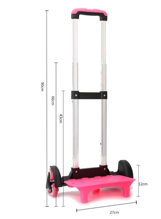 Black Kid Trolley for Backpack: Expandable 2-Wheel School Bag Luggage with High-Function Chariot Rod - Item 156