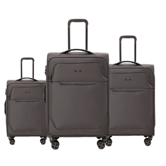 Grey Goby London Carry-On Luggage Suitcase 3Pcs Sets On Wheels Oxford Luggage 3006