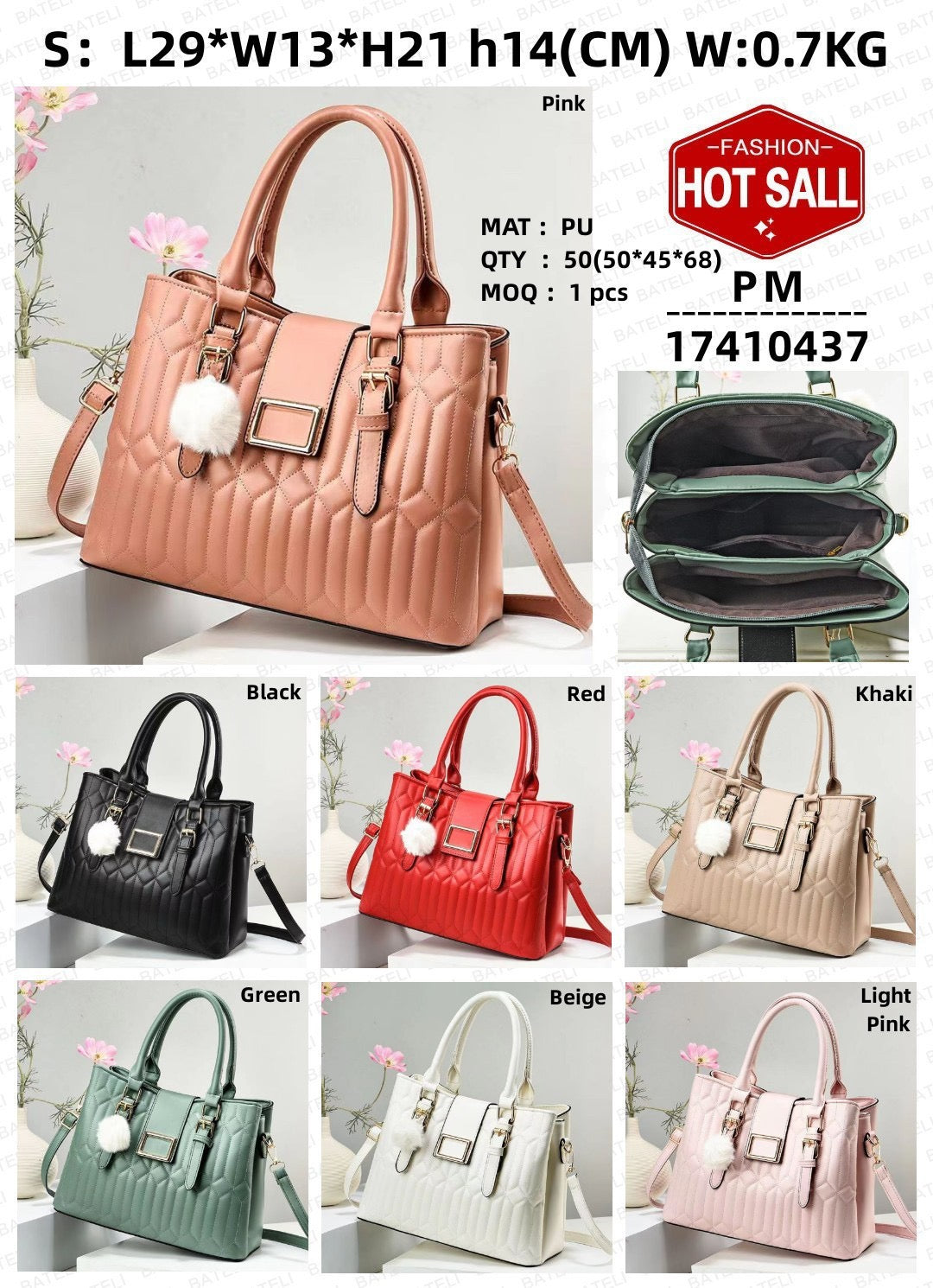Red Ladies Handbags 8820-1